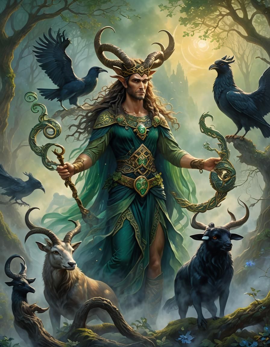 Celtic Gods Meet in Ethereal Oil Painting