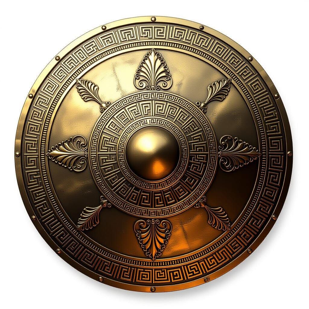 Classic Greek Bronze Hoplon Shield with Mythological Motifs