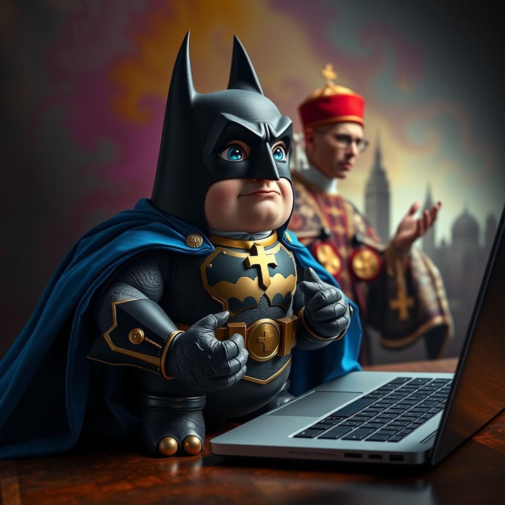 Batman Egg in Awe: A Hyperrealistic Portrait