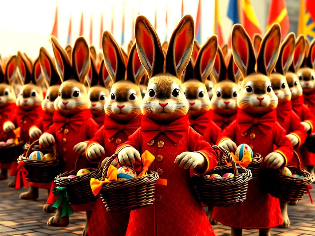 Easter Bunny Revolution in Soviet Style