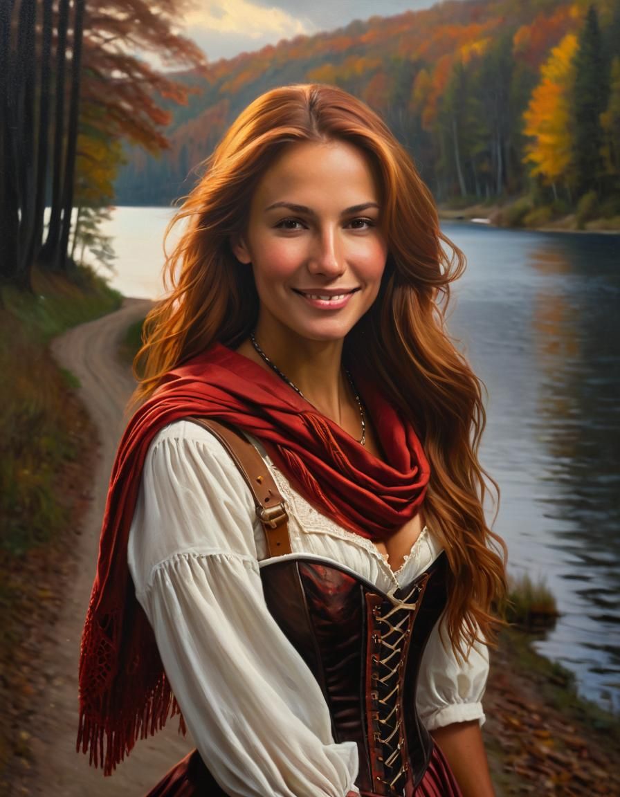 Elegant Autumn Portrait in Chiaroscuro Style