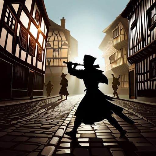 Medieval Flute Player Leads Dancing Youths