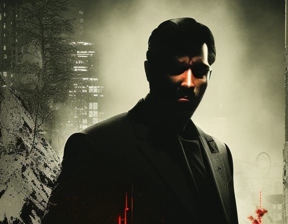 Mysterious Man in Shadows: Noir Illustration