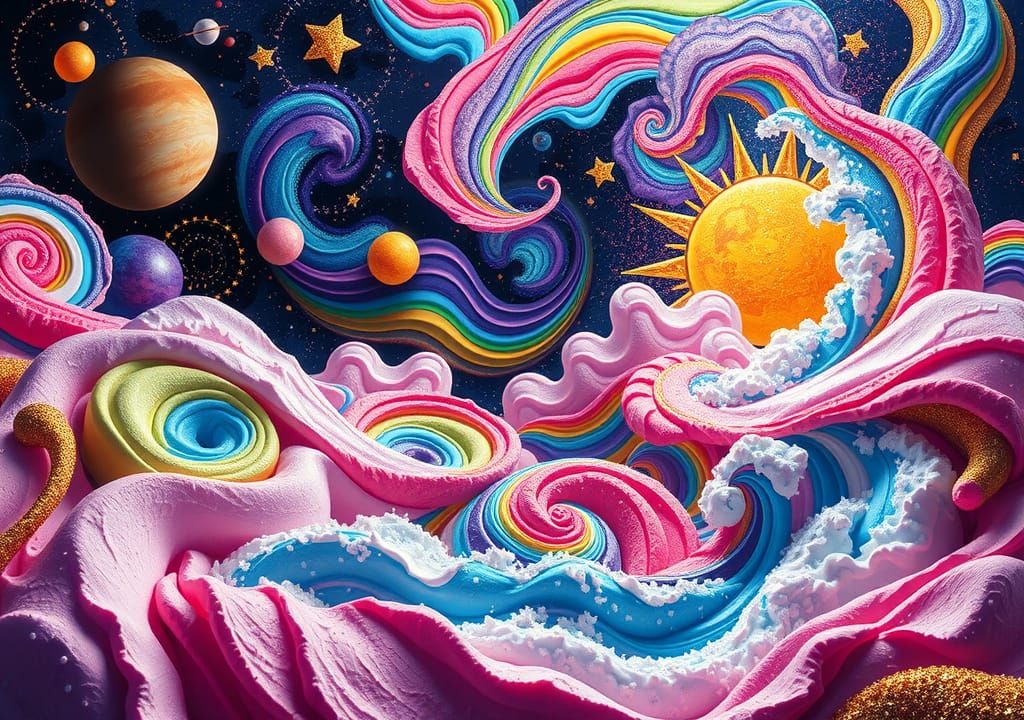 Colorful Abstract Marshmallowpunk Cosmic Realm