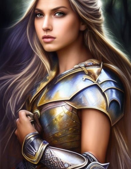 Beautiful Knight in Shining Armor with Wildflowers