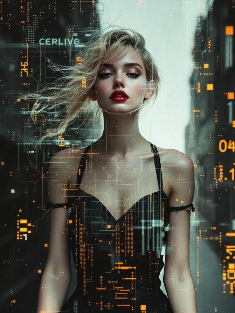 Glitch Photography Fusion: Digital Artifacts and Fractal Mat...