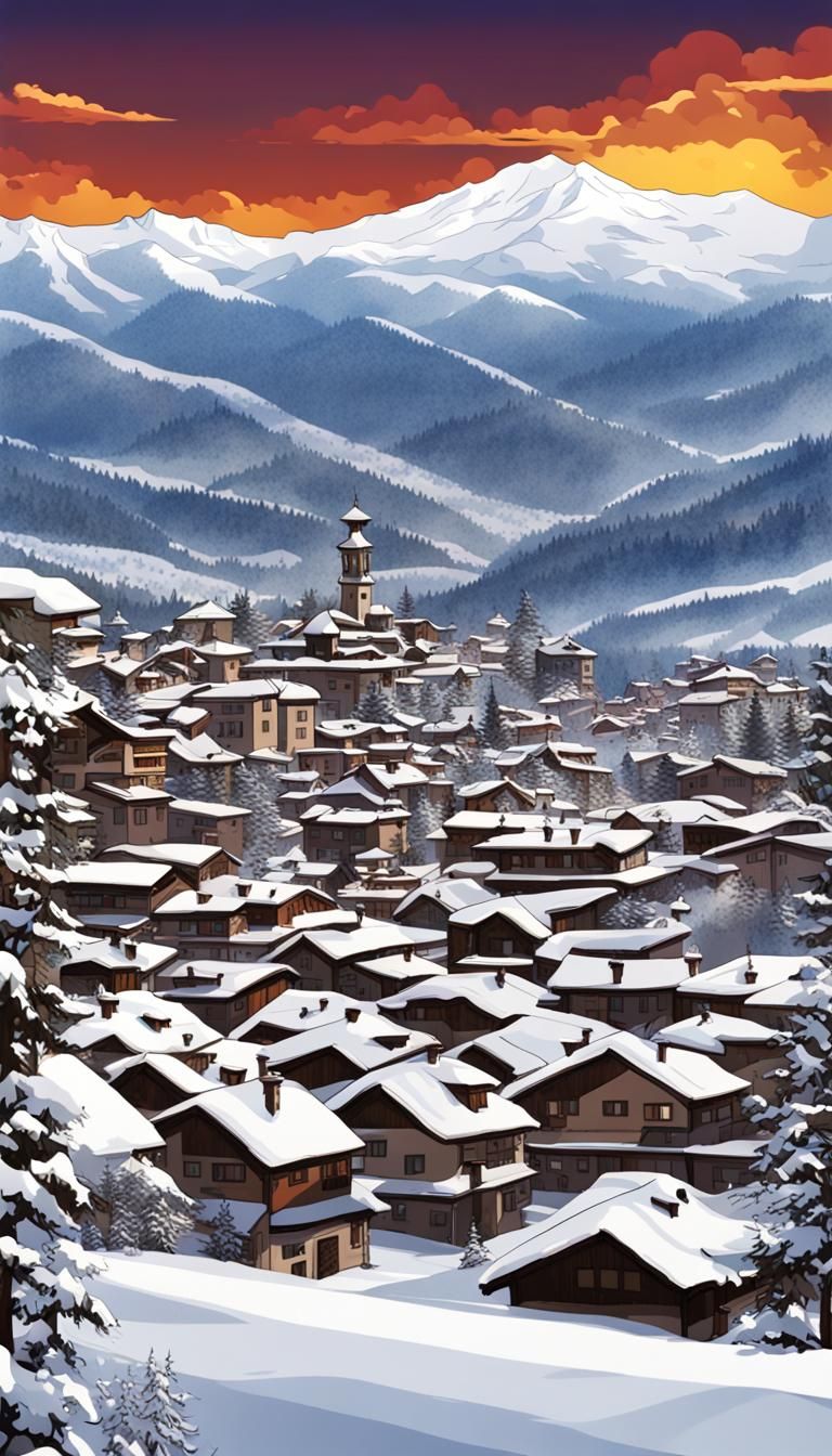 Bansko Mountain Birthday Poster Design