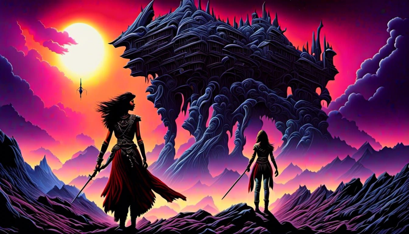 Surreal Cosmic Horror Masterpiece with Deep Background