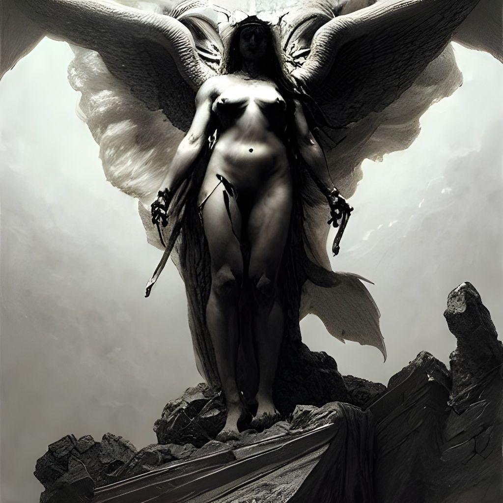 Good-Natured Demon King in Gustave Doré Style