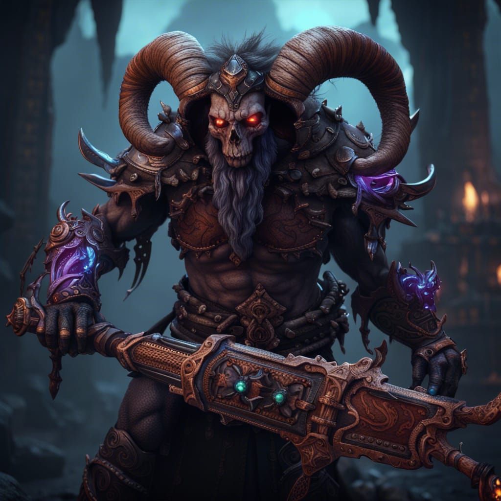 Fantasy Necromancer Weapon Mutant in Detailed Matte Painting