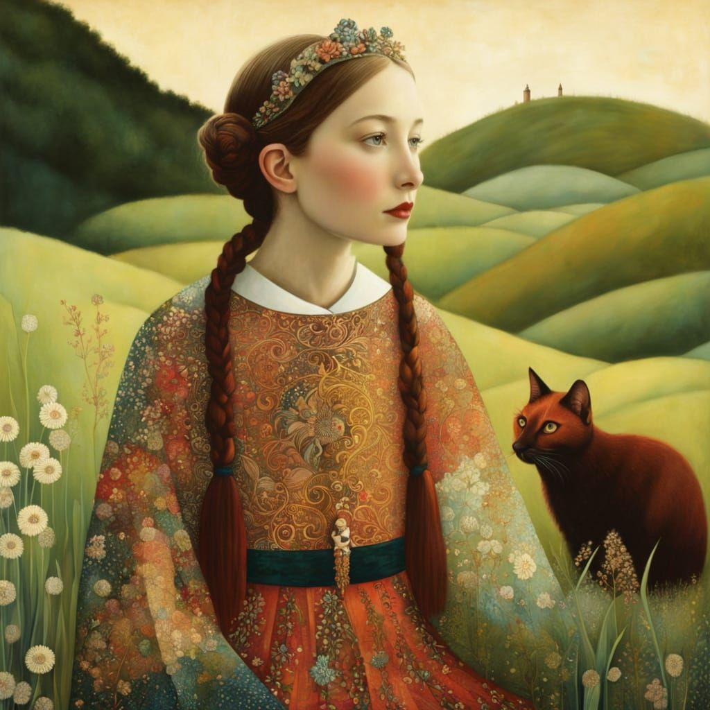 Folk Art Illustration in Naive Style