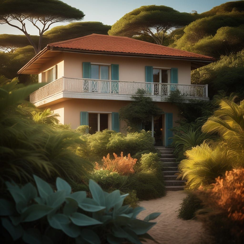 Seaside Haven in Warm Earth Tones