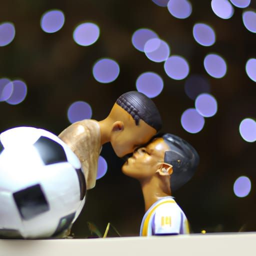 Soccer Stars Embrace: Professional Photo