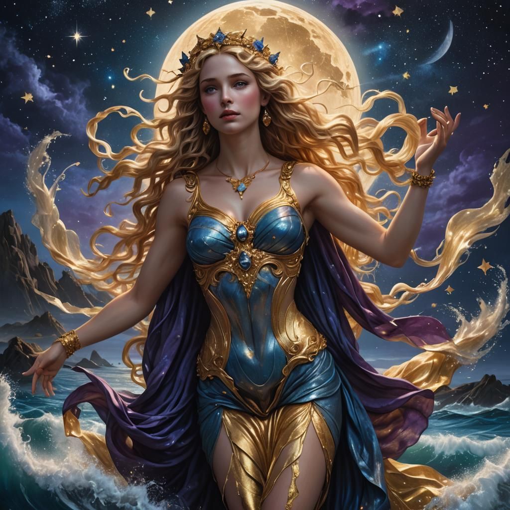 Aphrodite Rising from the Sea: Fantasy Art