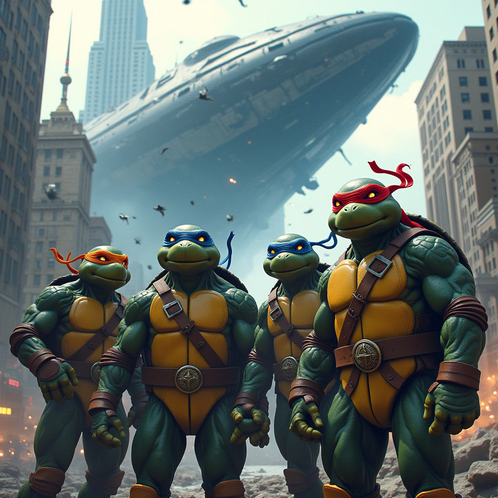Teenage Mutant Ninja Turtles as Avengers in Dystopian New Yo...