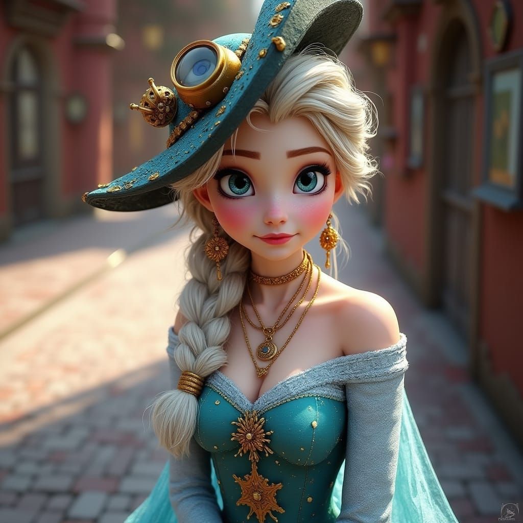Steampunk Princess Elsa Ready for Adventure