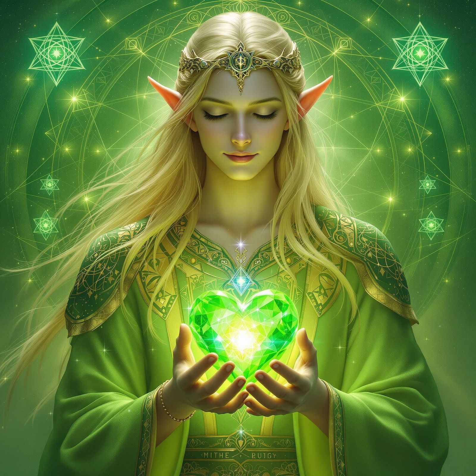 Glenoriel with Wolfie’s green crystal heart (old version)