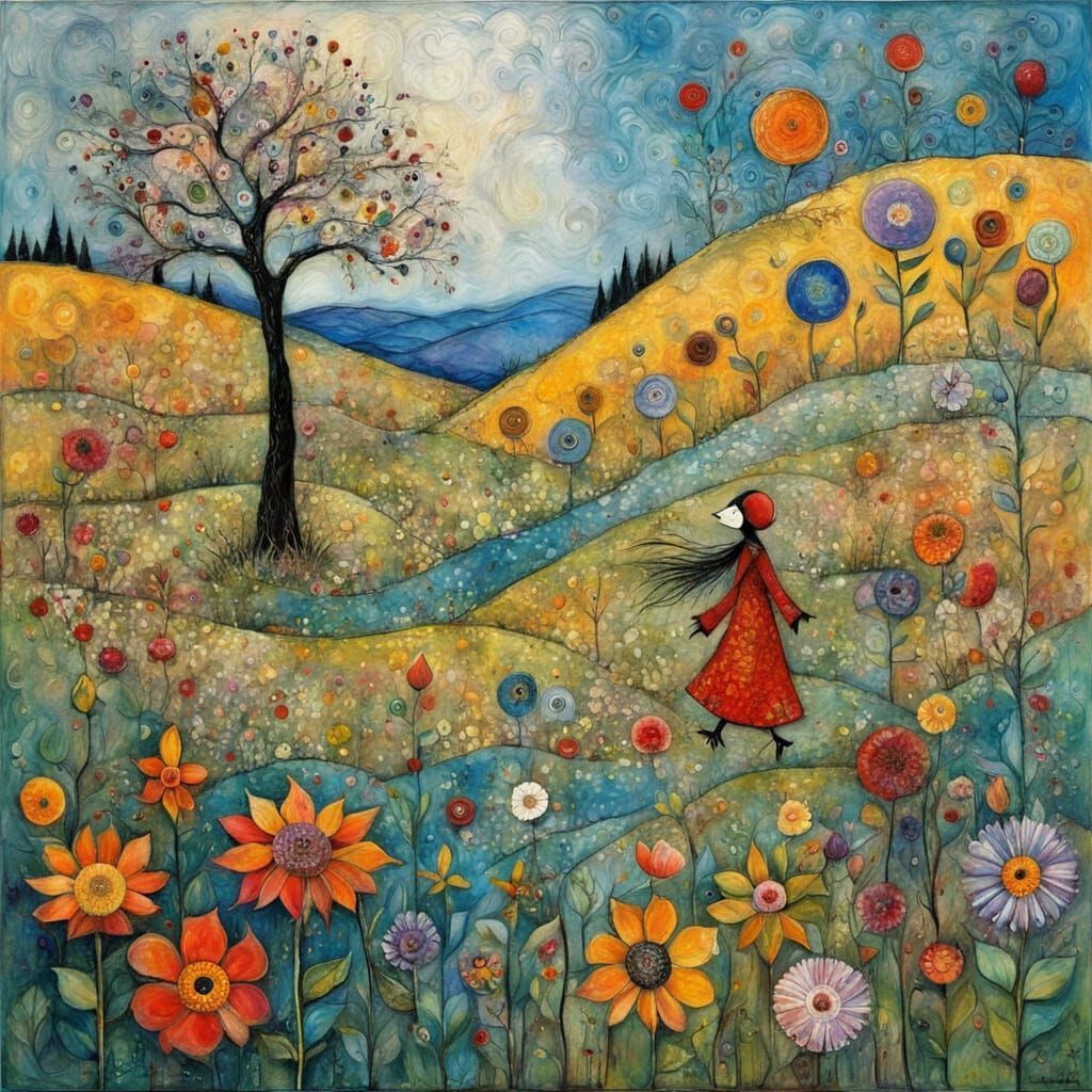 Seasons Dance: Textured Encaustic Painting of Flowers