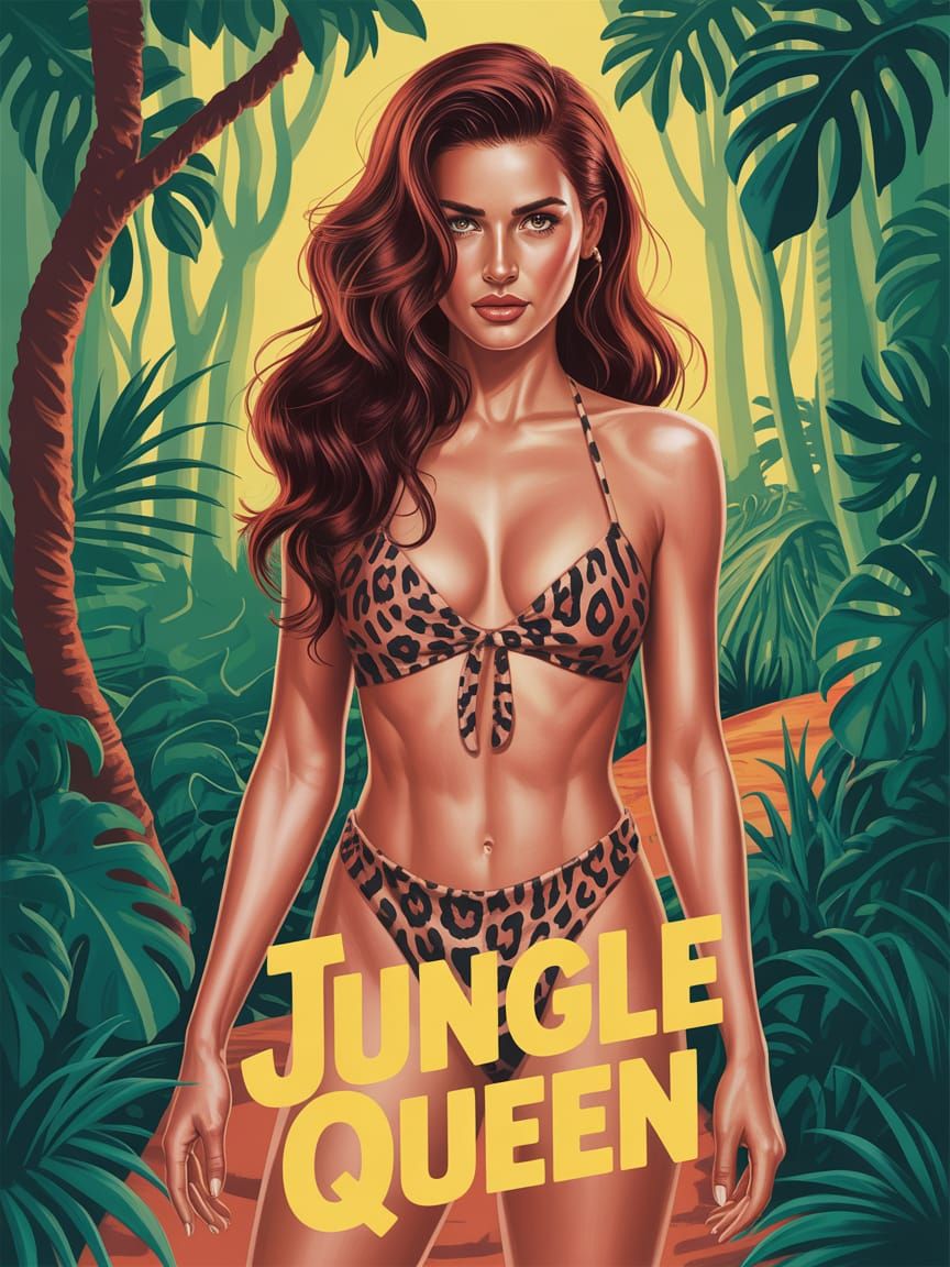 Jungle Queen: Vintage Movie Poster Illustration