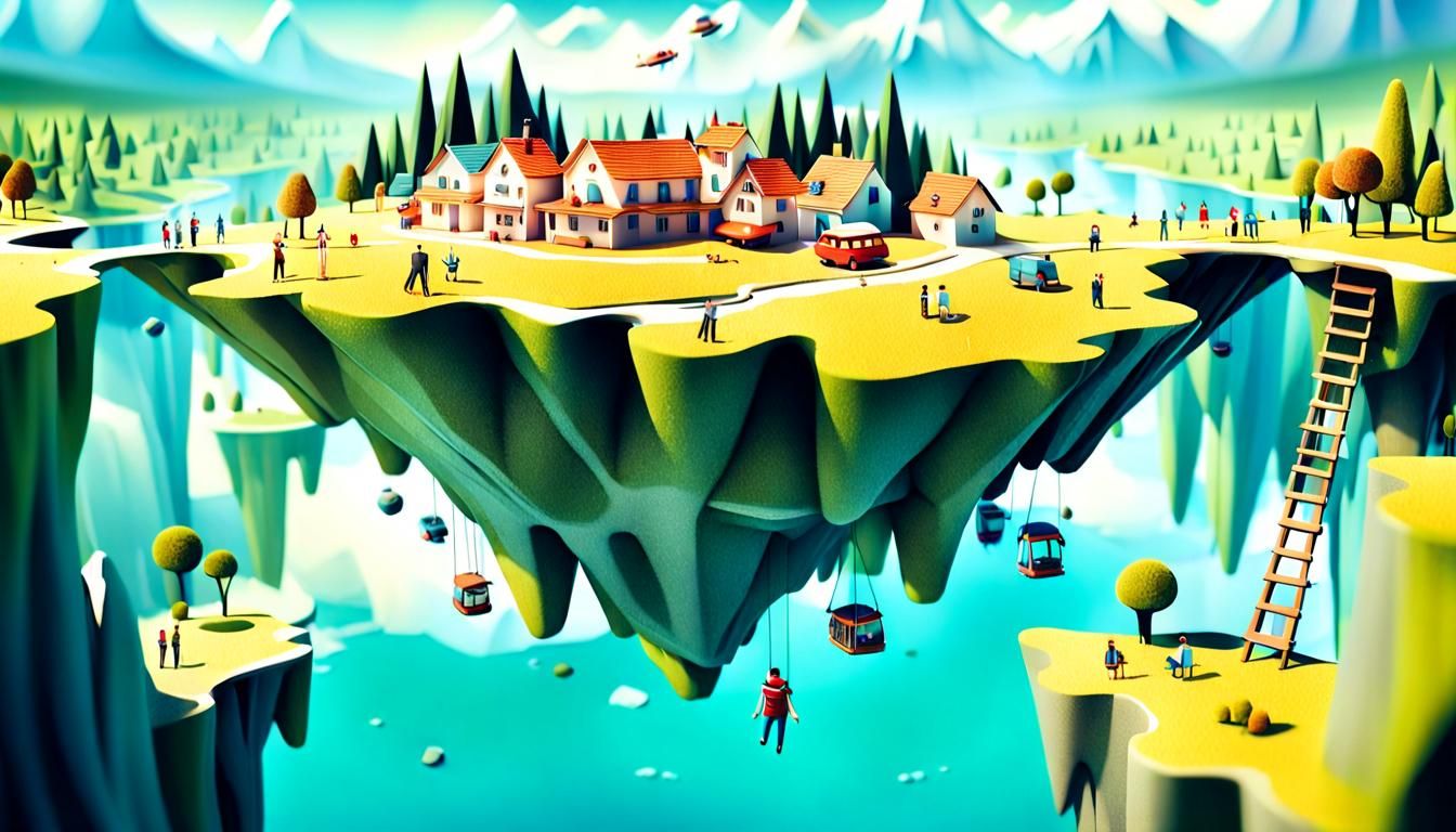 unconventional levitating landmass