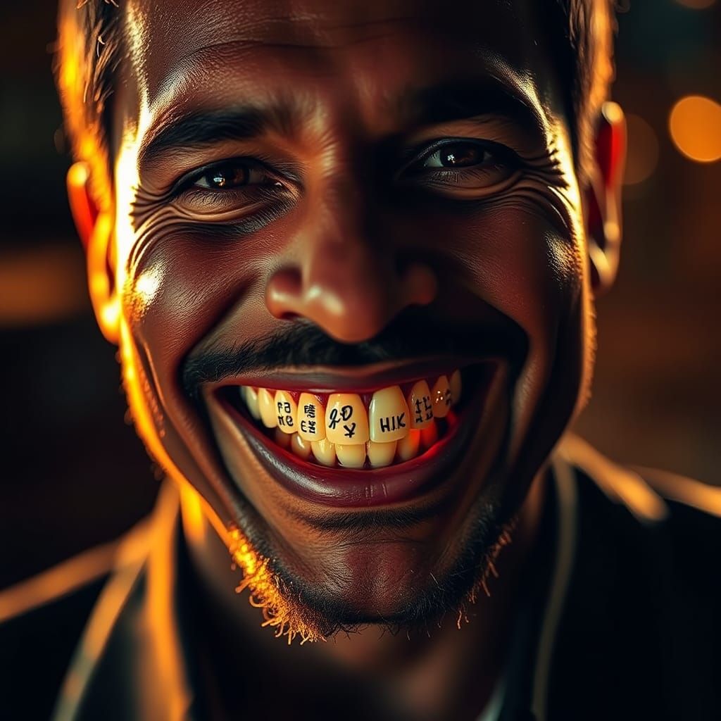Piano Key Smile: A Surreal Portrait in Cinematic Style