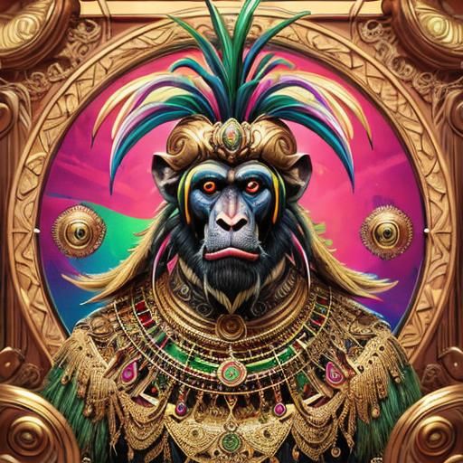 Psychedelic Surreal Mandrill in 3D CGI