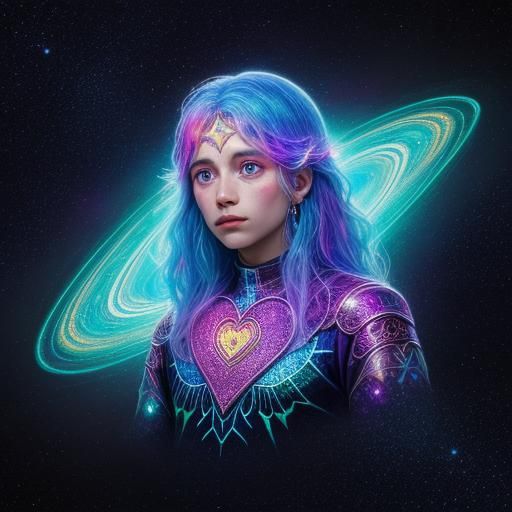 Holographic Astral Heart of God Illustration