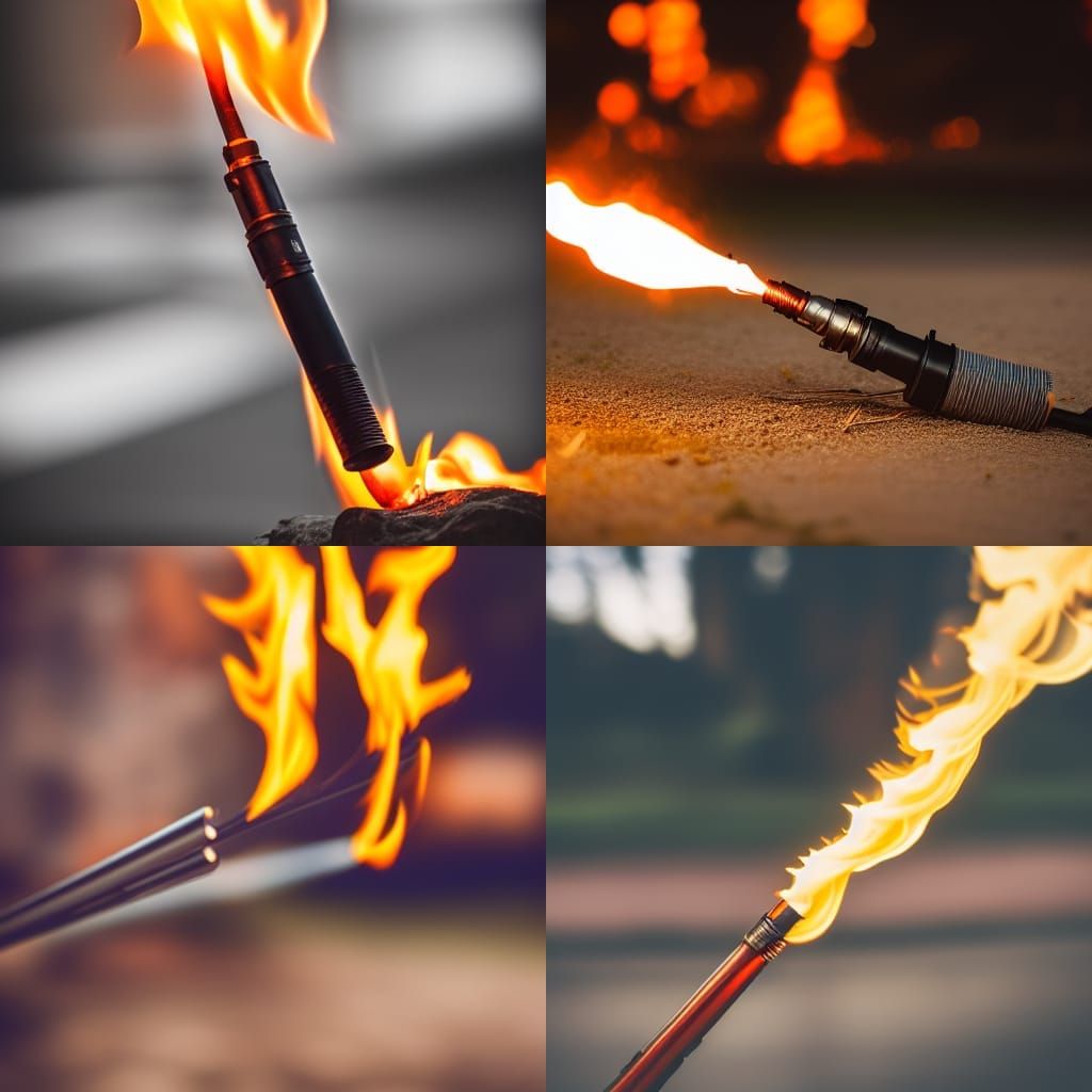 Flamethrower Close-Up: Professional Photography