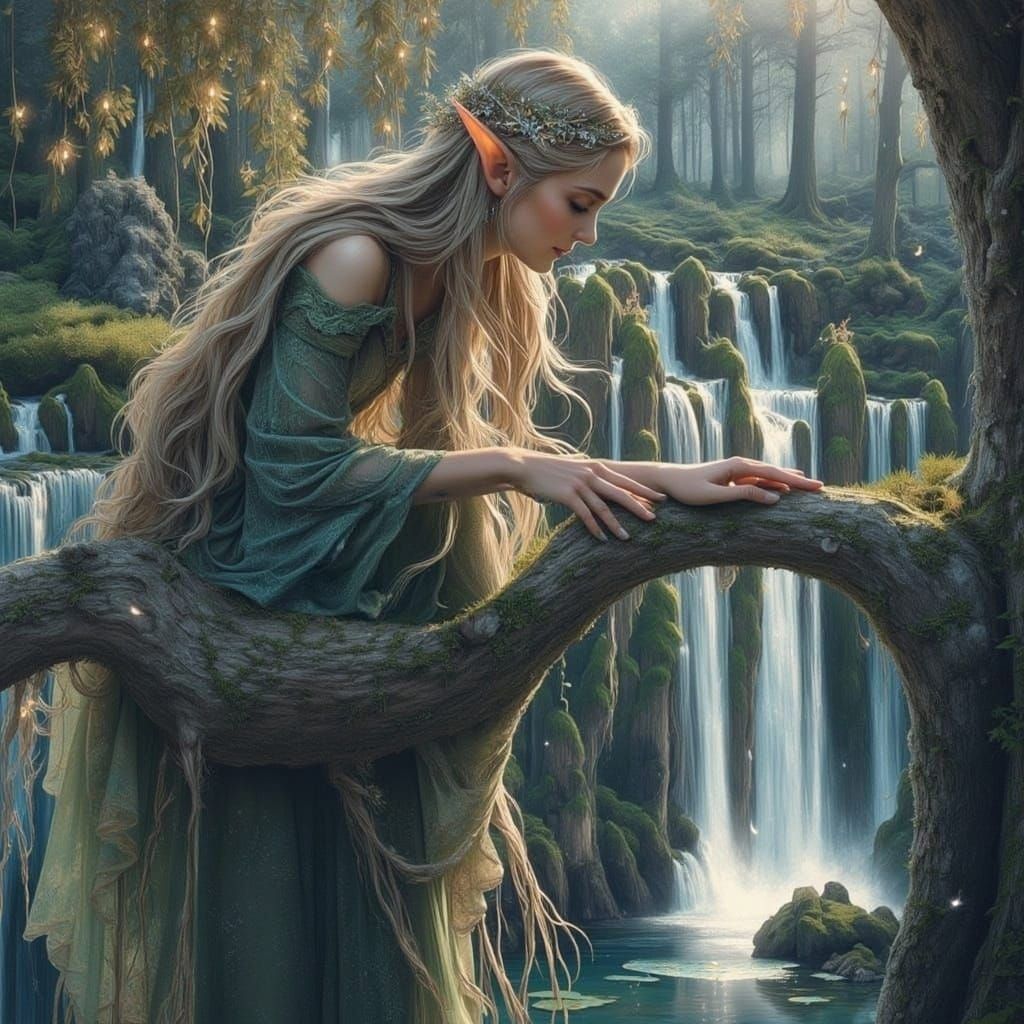 <lora:Elf Style Flux:1.0> <lora:Ancient Meet Future:1.0>  Elf fairy🧝🏻 ancient Ireland, 16k hyper-detailed hyperrealist...