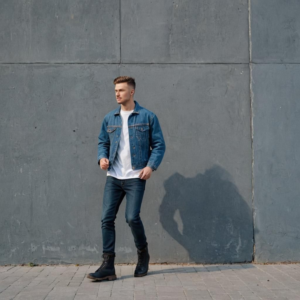 Stylish Slavic Man Walking in Prague: Photorealistic