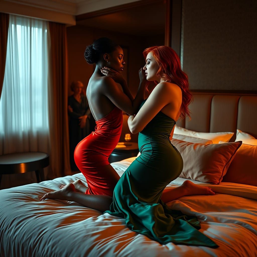 Sensual Women in Luxurious Hotel Room