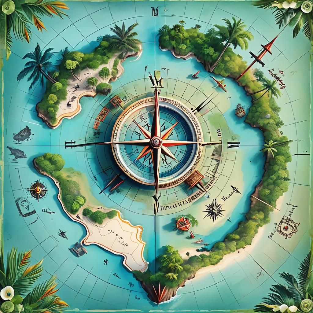 a map of a tropical island