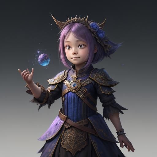 Beautiful Smiling Two-Year-Old Girl: Fantasy Concept Art