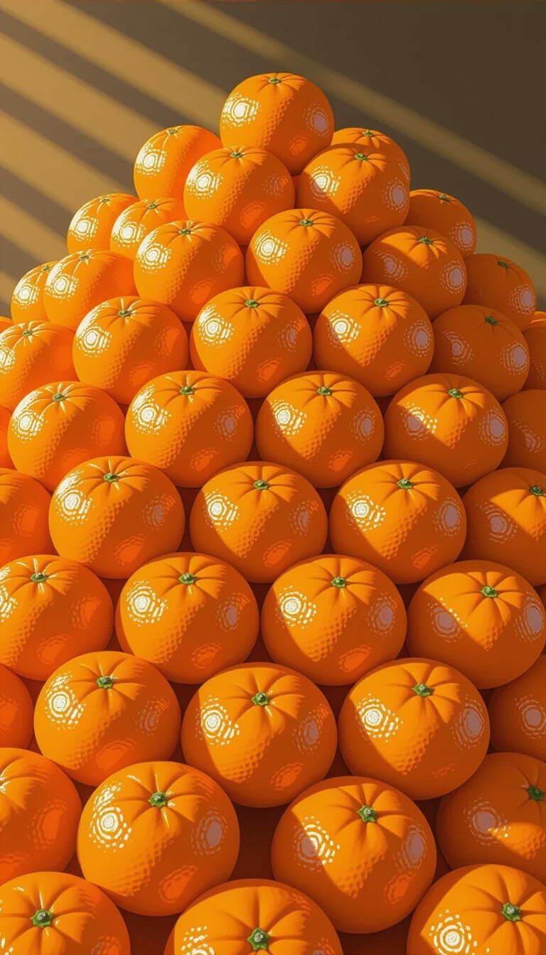 Abundant Pile of Ripe Mandarins in Golden Hour Light