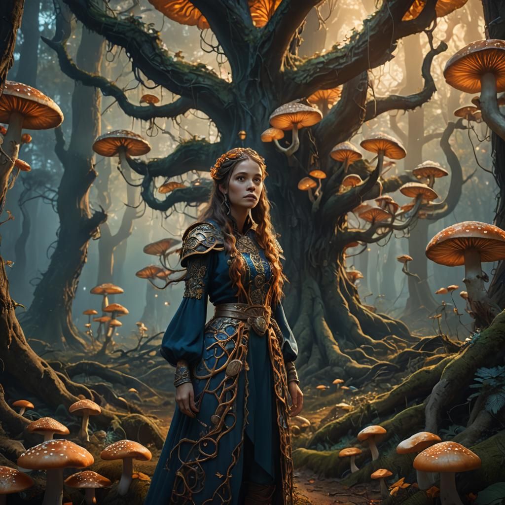 Mystical Forest Portrait in Detailed Matte Painting