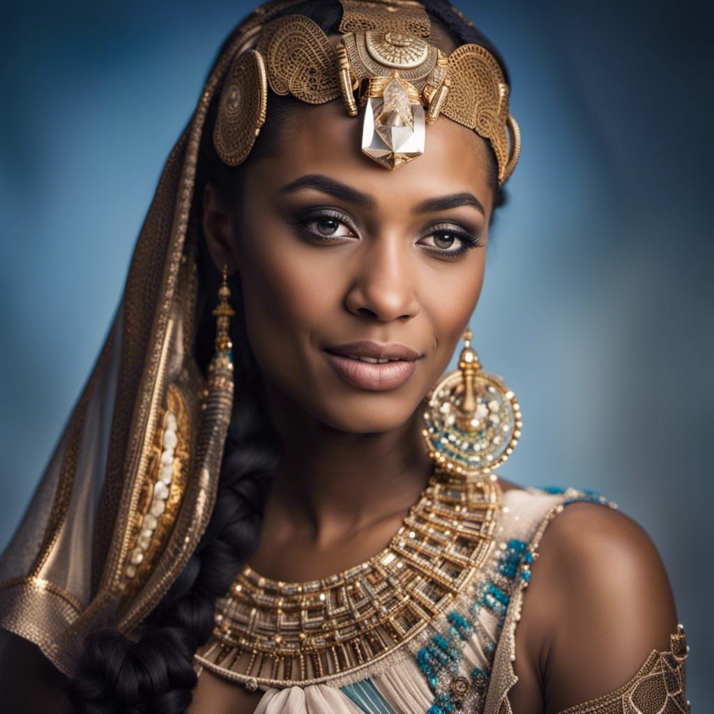 Egyptian Princess Wedding Portrait in Studio Lighting
