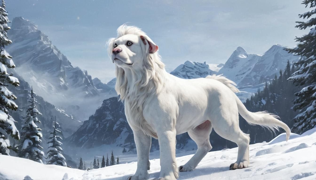 Falkor Dances in a Snowy Dreamscape