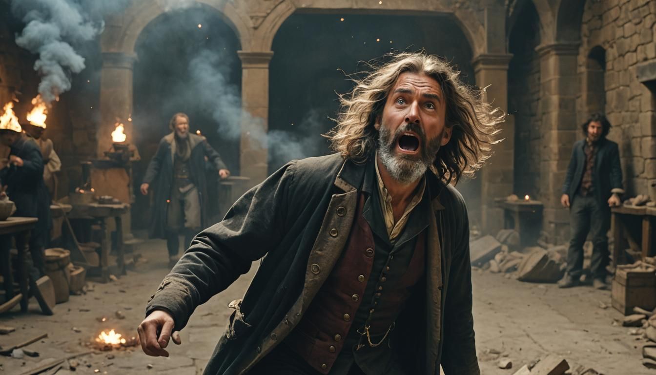 Alchemist's Apprentice Caught in Explosive Creation