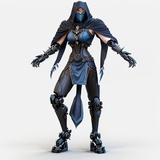 Futuristic Cyberpunk Panther with Filigree Details