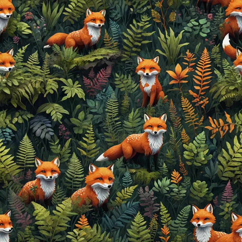 Festive Fluffy Fox in Fantastical Forest