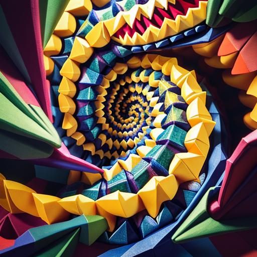 Creepy Origami Monster with Huge Teeth