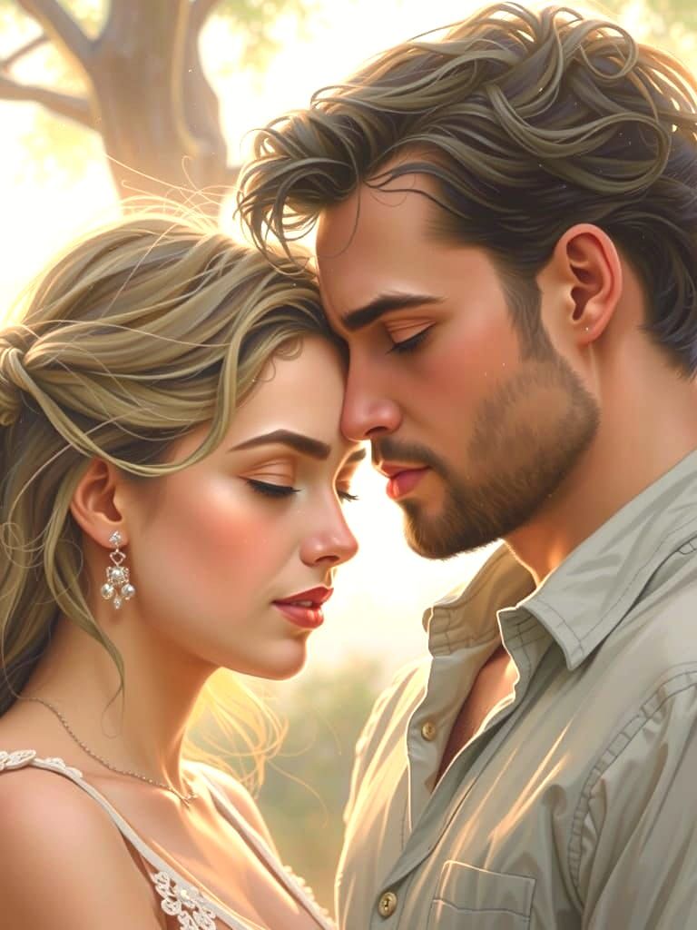 Lovers Embracing in a Tender Moment