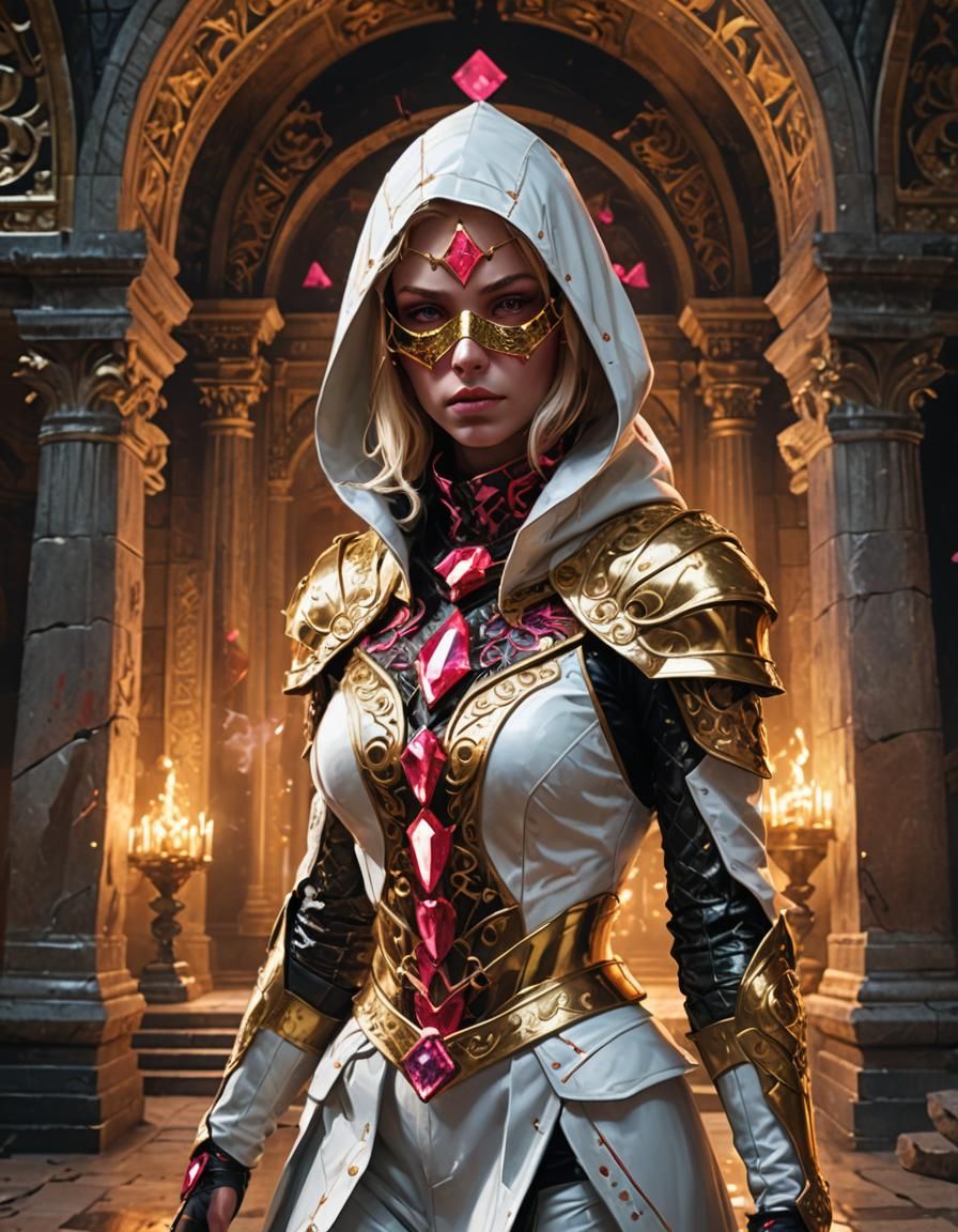 Fantasy Assassin in Baroque-Inspired Digital Art