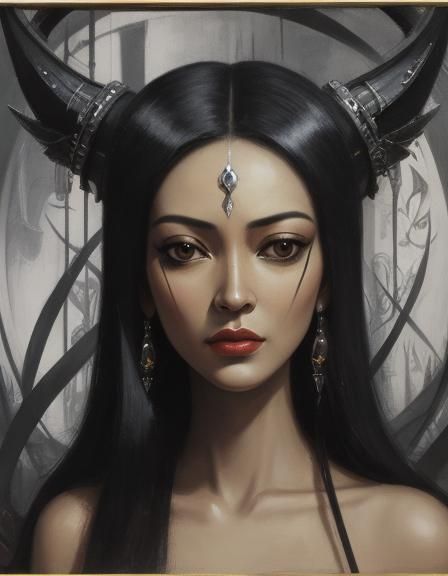 Surreal Face in Oil Painting Style