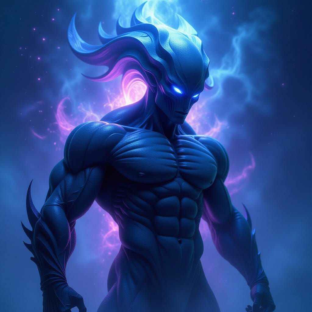 Cosmic Entity in Giger & Beksiński Style