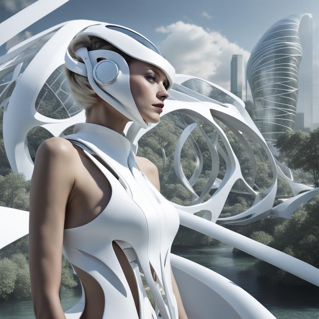 Futuristic Cityscape of 2100 with Astral Holography