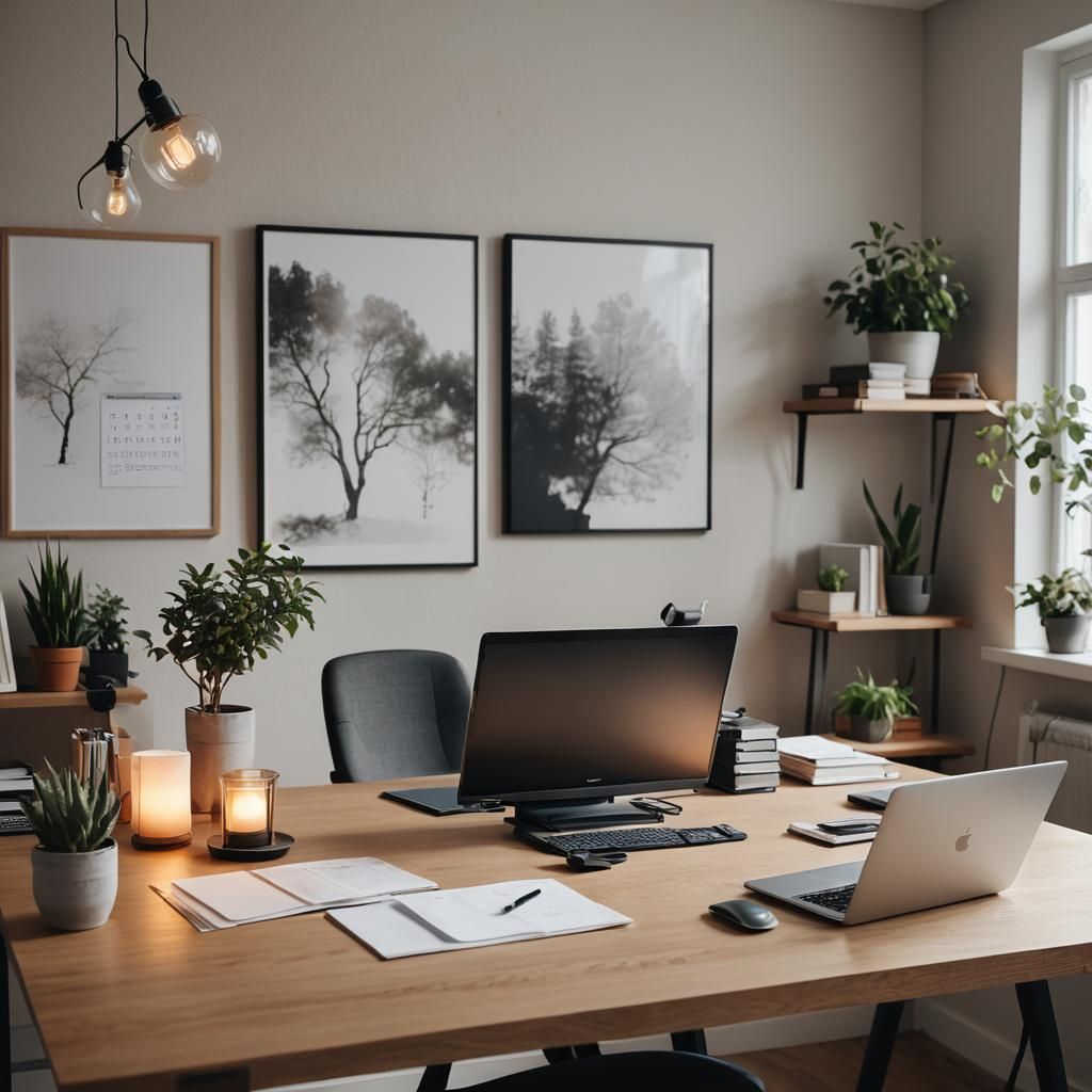 Cozy Home Office for Remote Data Analyst