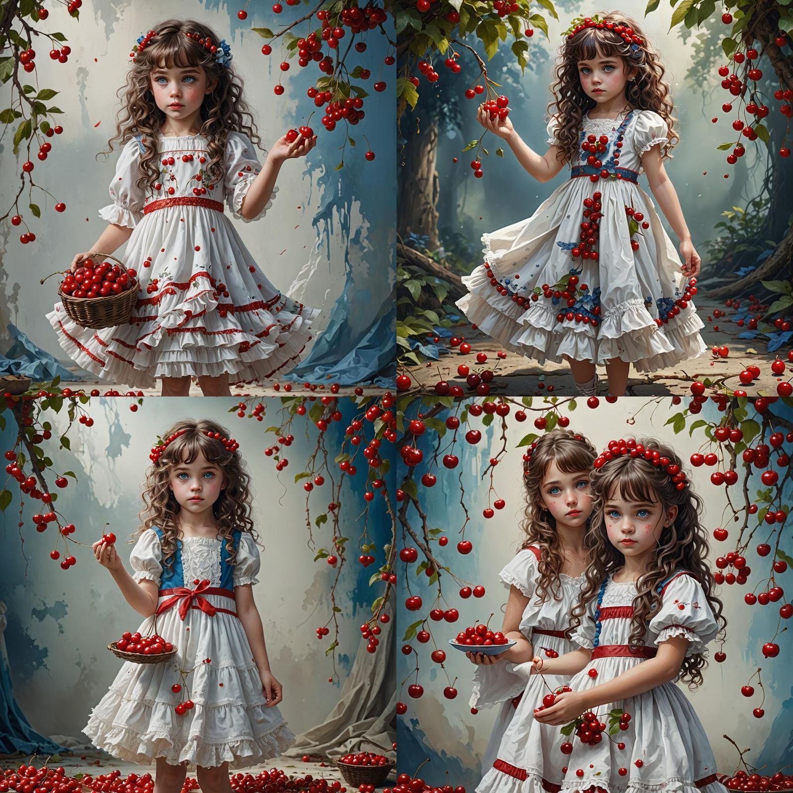 Little Girl with Cherries: Fantasy Concept Art