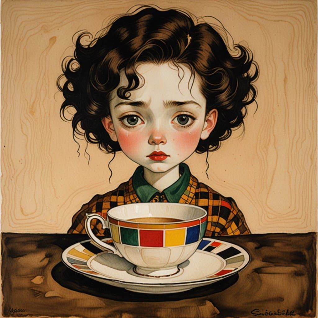 Esoteric Modernist Masterpiece in Vibrant Crayon