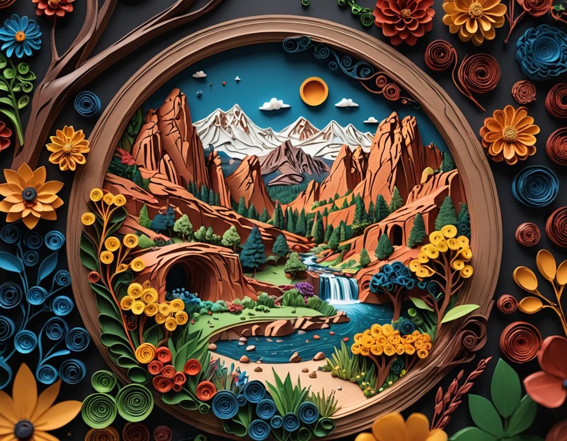 Quilled Garden of the Gods on Sketchpad